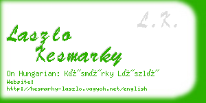 laszlo kesmarky business card